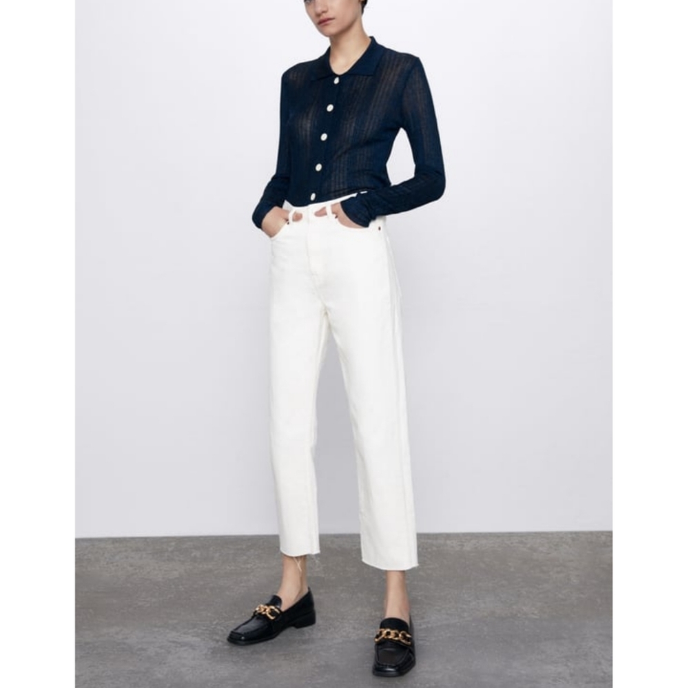 Zara | Premium High Waist Ankle Straight Jeans